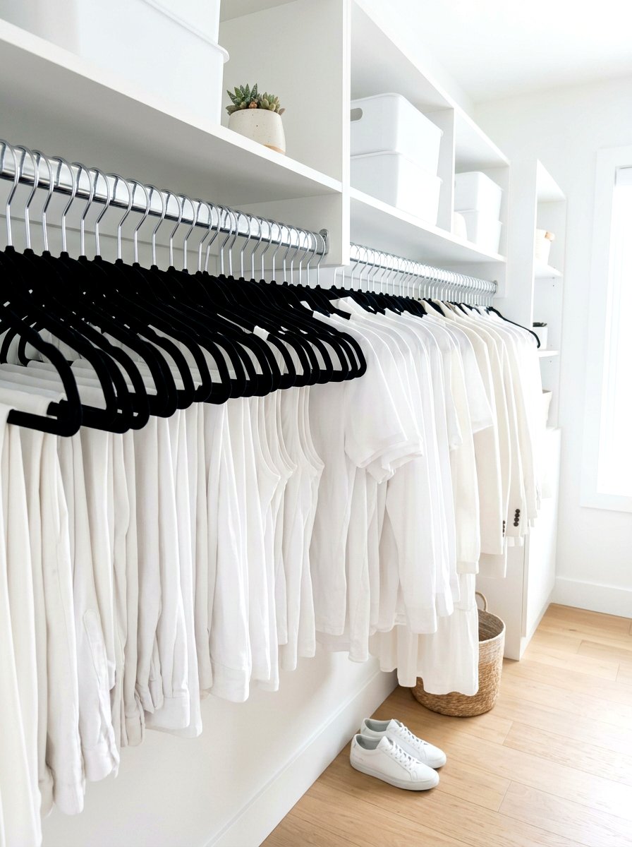 Slim Profile Velvet Hanger - 30 minimal closet organization ideas