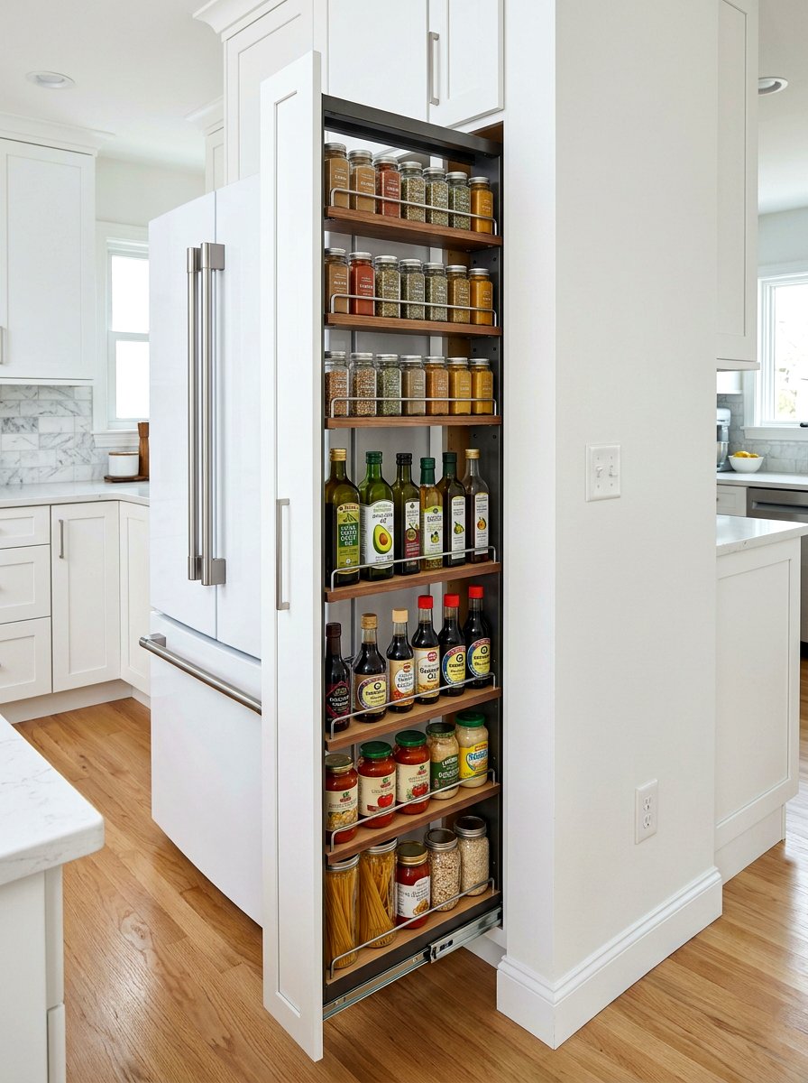 Slim Pull Out Pantry Unit - 30 freestanding kitchen cabinet ideas