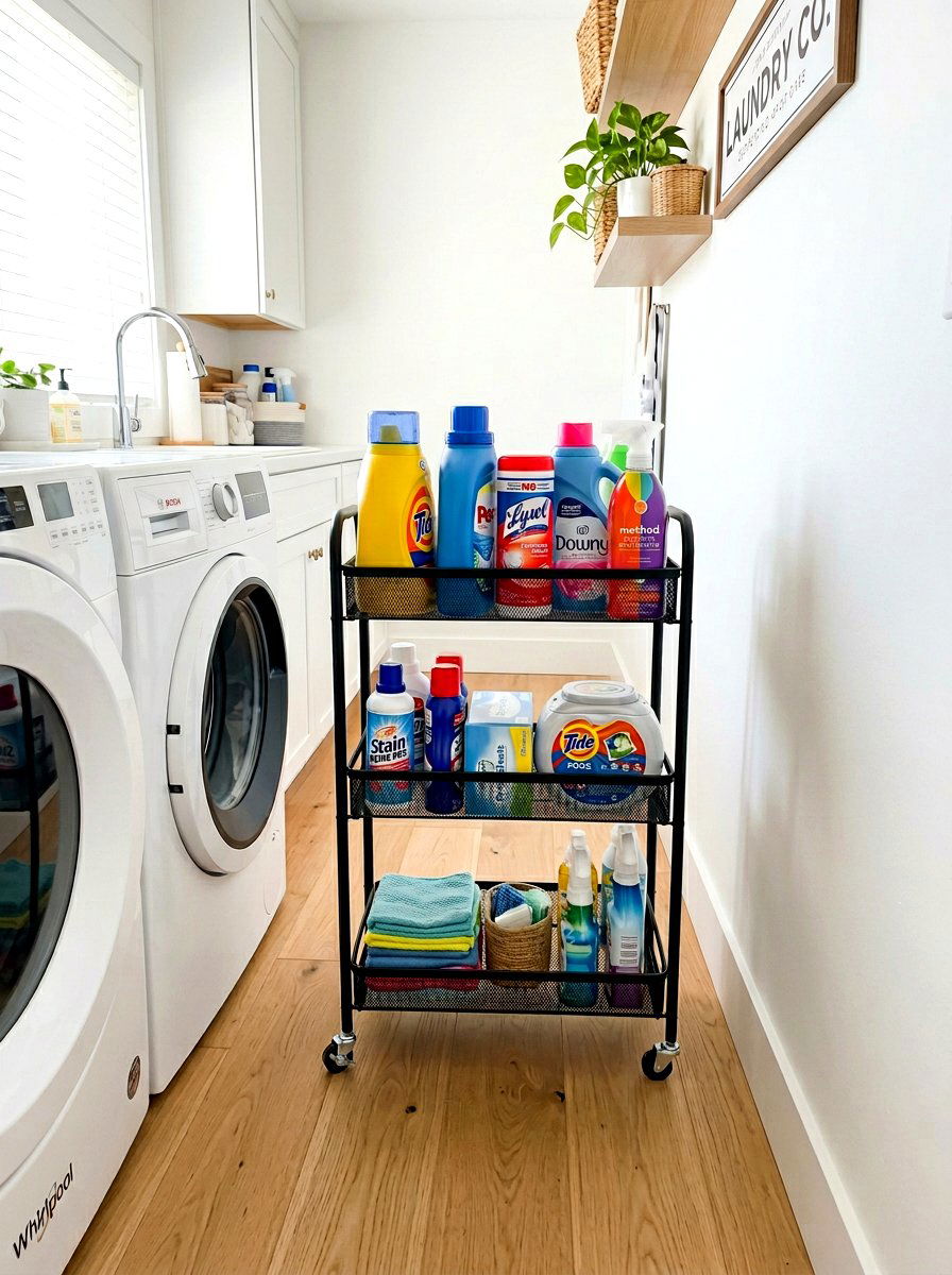 Slim Rolling Cart - 30 laundry room organization ideas
