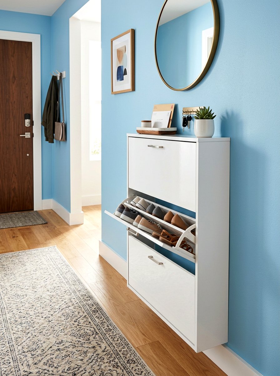 Slim Shoe Cabinet - 30 narrow entryway storage ideas