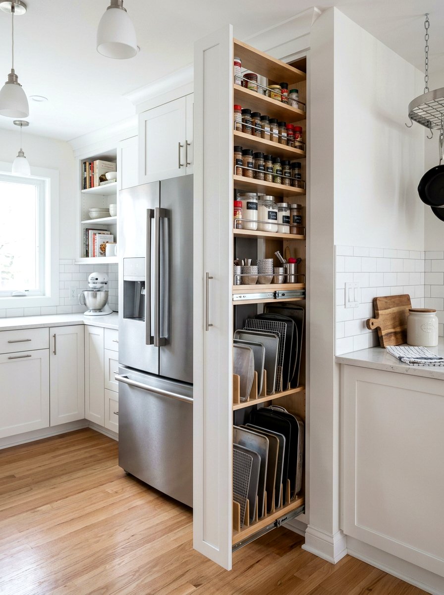 Slim Slide Out Pantry - 30 baking sheet storage ideas