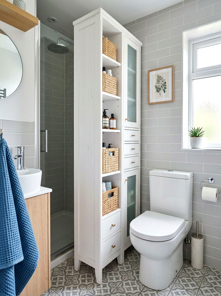 Slim bathroom cabinet - 30 rental bathroom ideas