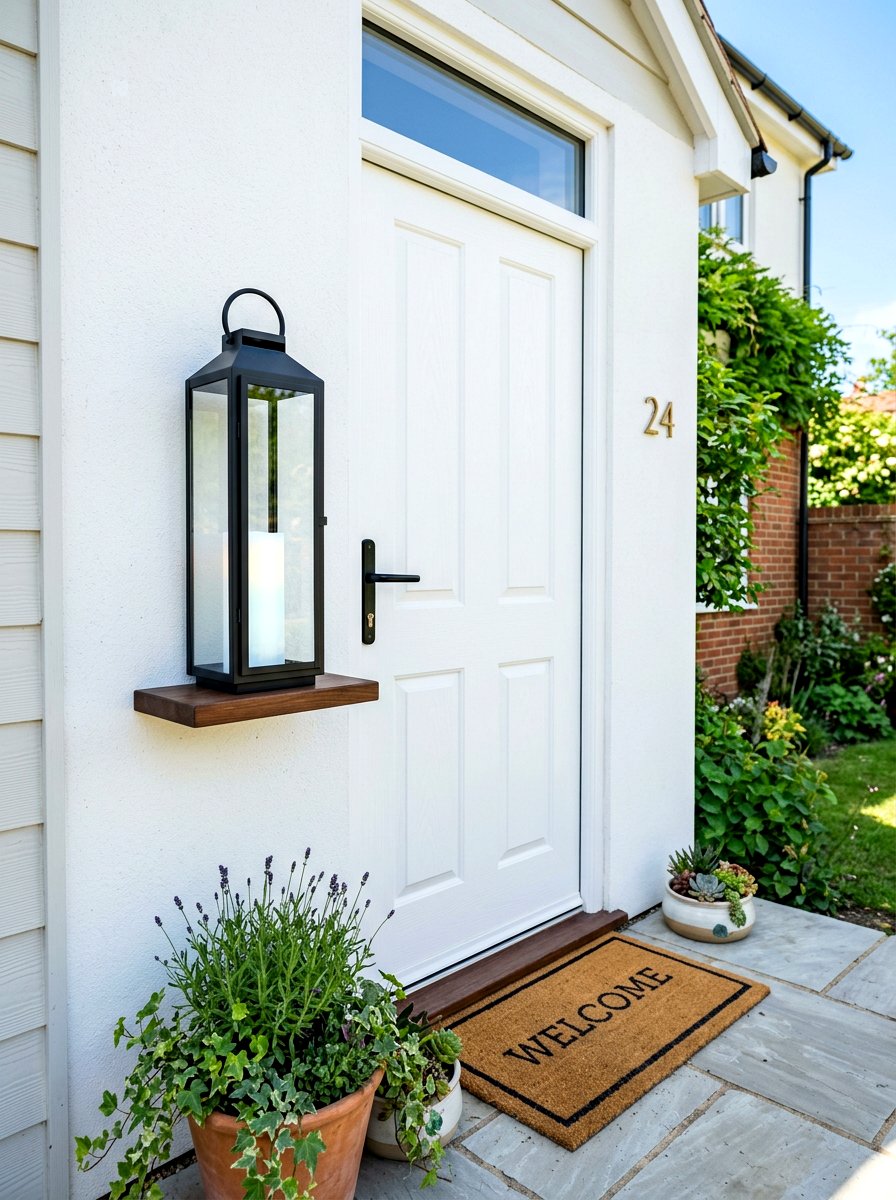 Slim profile lantern for small porch - 30 porch lantern styling ideas