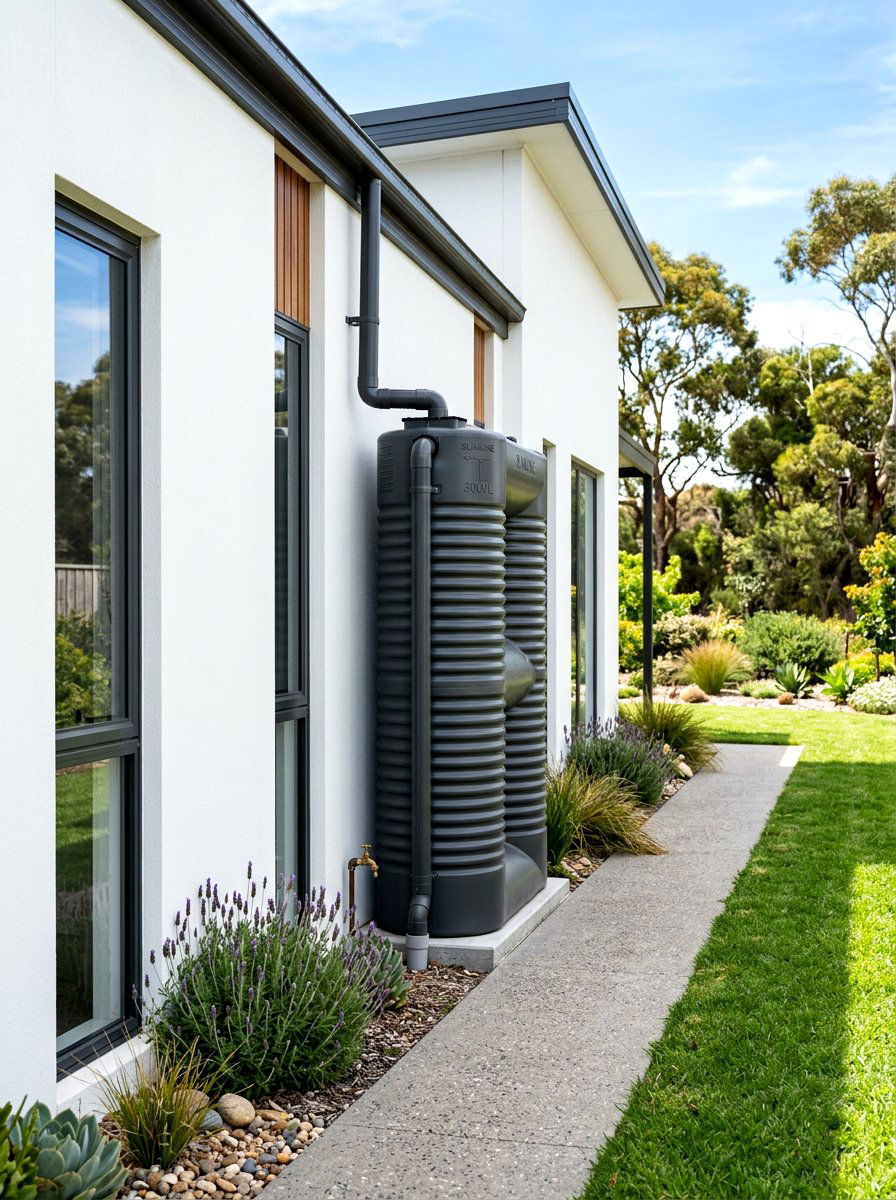 Slimline Water Tank - 30 rainwater collection ideas