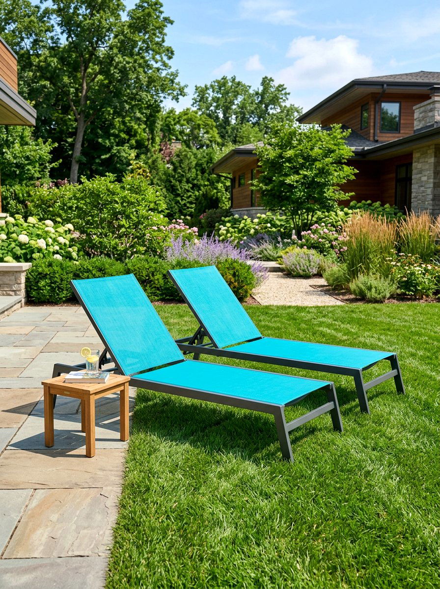 Sling Chaise Pair - 30 chaise pair patio ideas