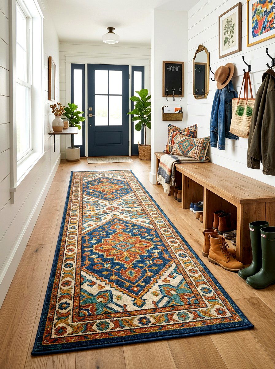 Slip Resistant Mudroom Rugs - 30 pet friendly mudroom ideas