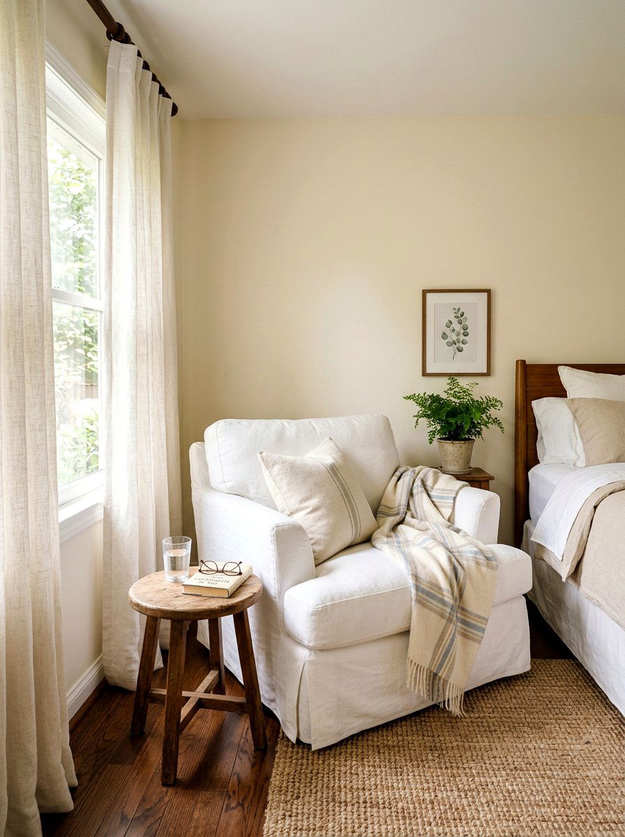 Slipcovered Armchair - 30 Nancy Meyers bedroom ideas