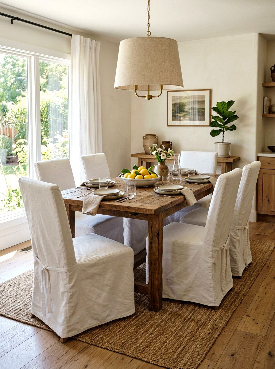 Slipcovered Dining Chairs - 30 upholstered dining chair ideas