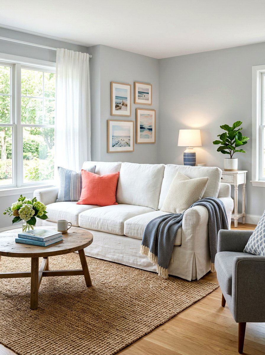 Slipcovered Living Room Sofa - 30 updated traditional living room ideas