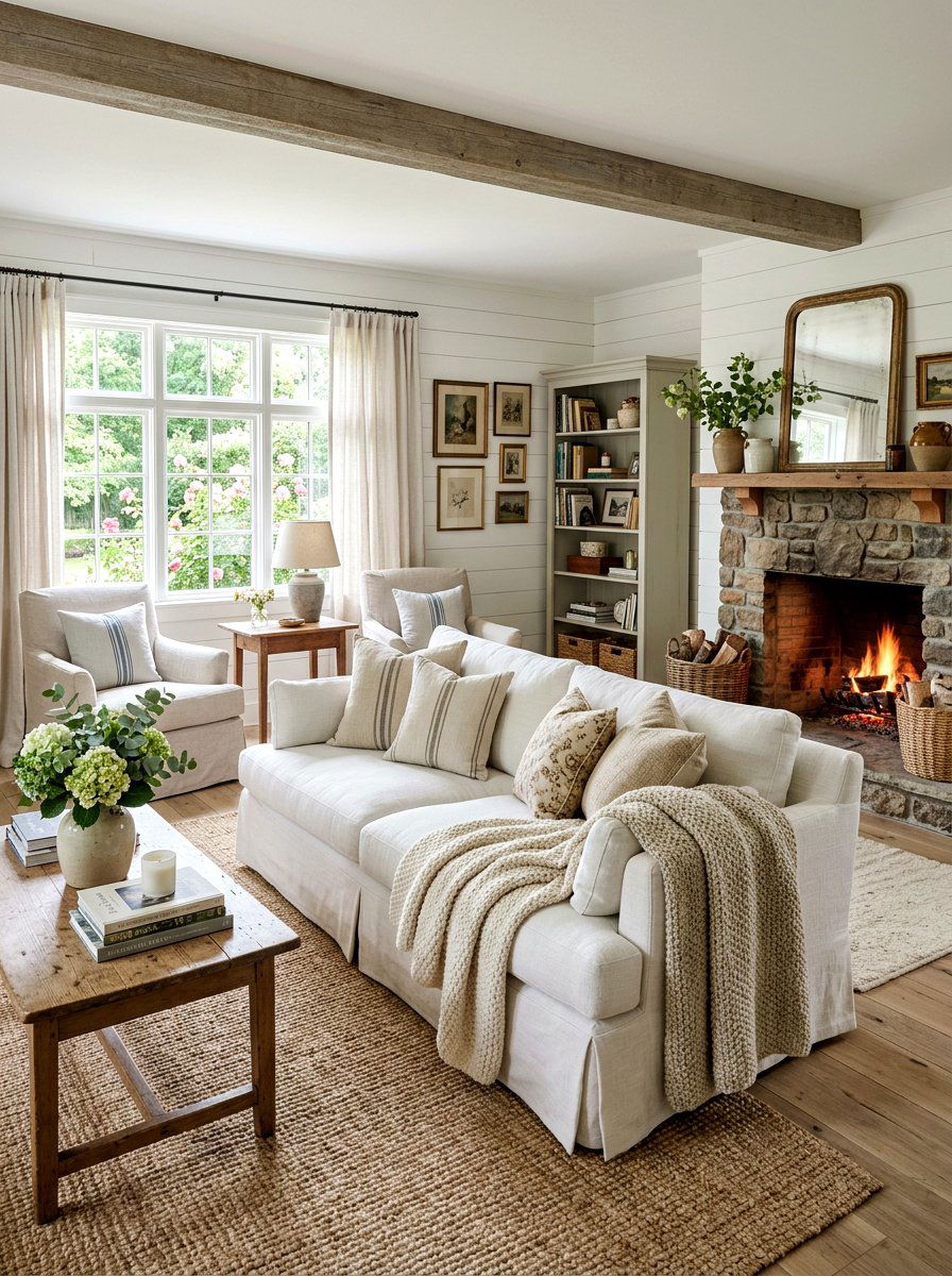 30 Cottage Living Room Decor Ideas for Warm, Welcoming Style