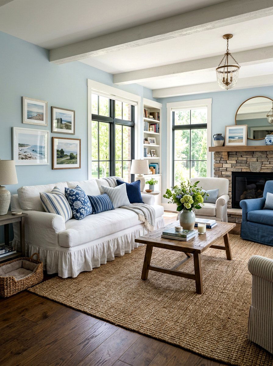 Slipcovered Sofa - 30 grandmillennial decor ideas