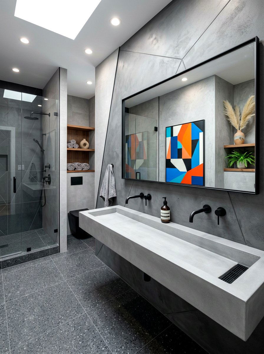Sloped Bottom Trough Sink - 30 trough sink bathroom ideas