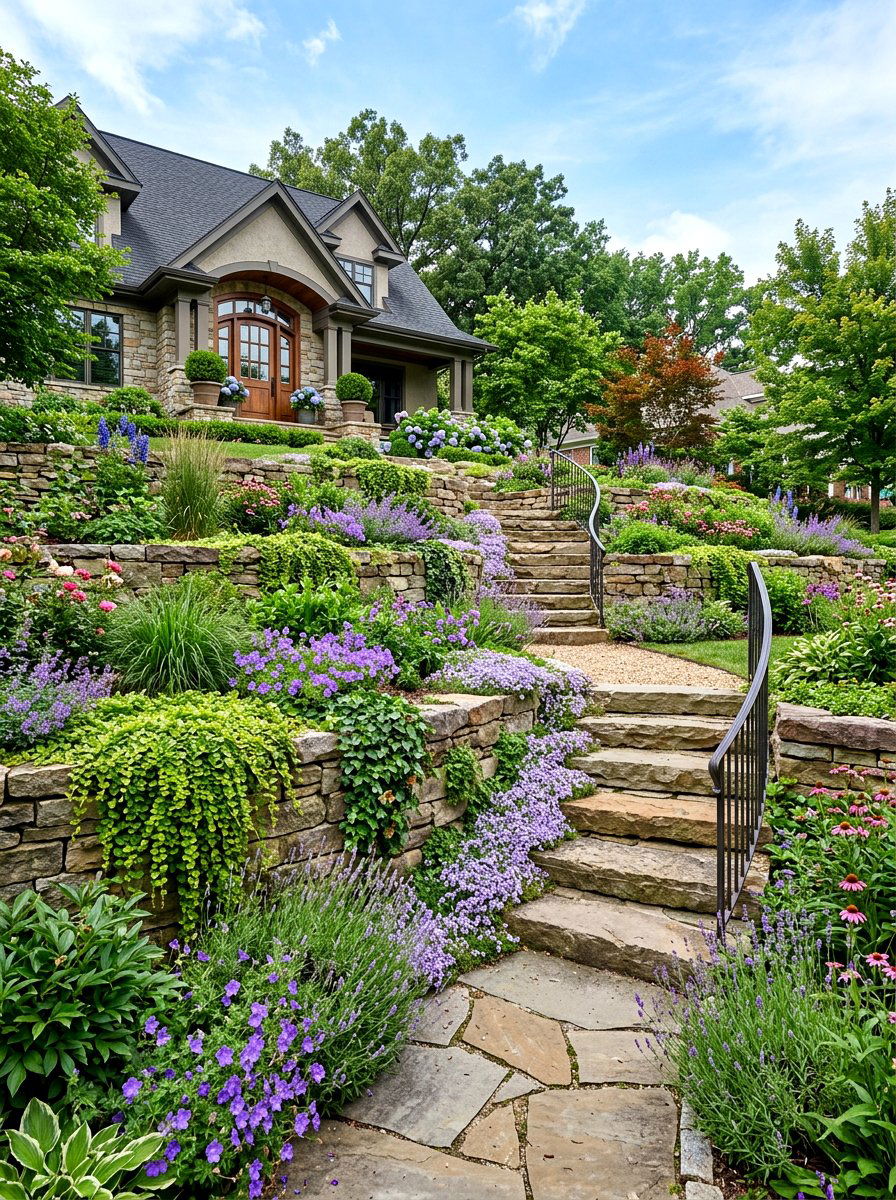 Sloped Front Yard Landscaping - 30 front entry landscaping ideas