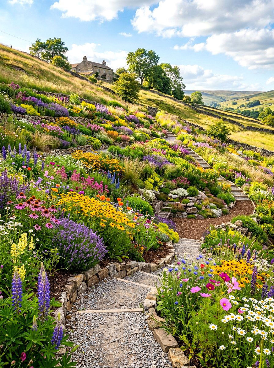 Sloped Meadow Garden - 30 meadow garden ideas