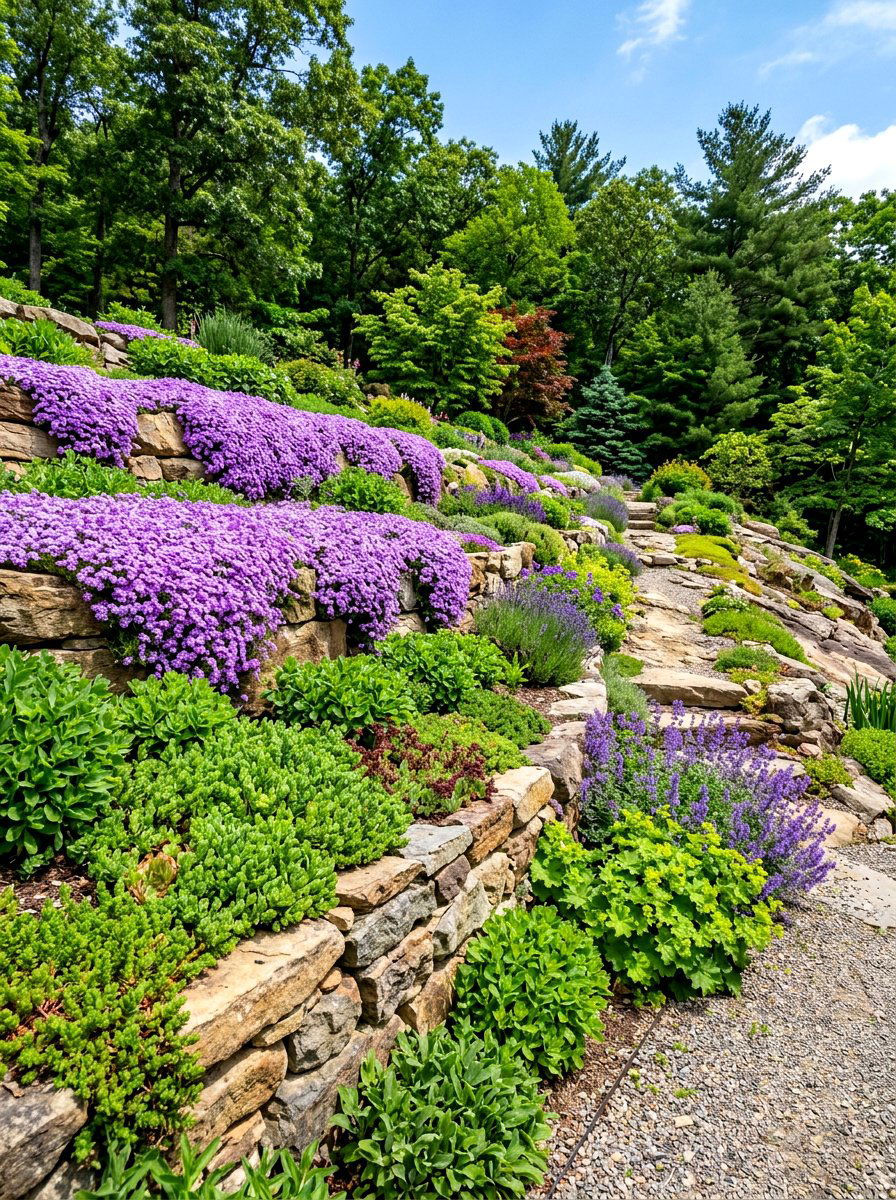 Sloped Perennial Border - 30 perennial border ideas