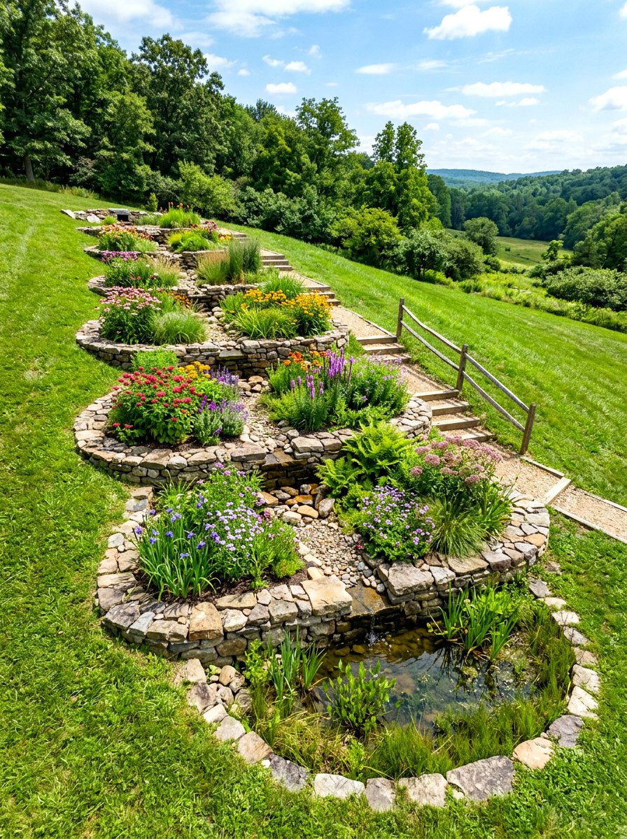 Sloped Rain Garden - 30 rain garden ideas