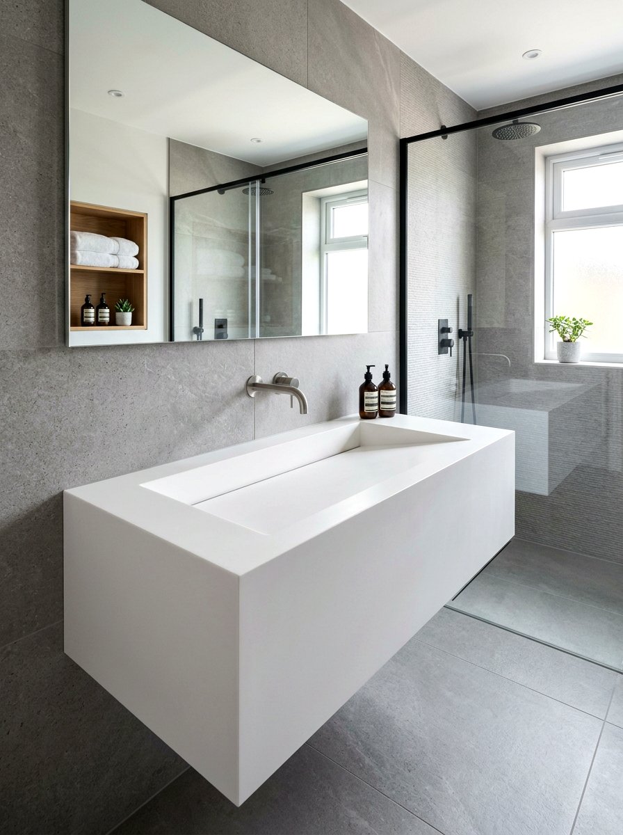 Sloped Ramp Sink - 30 integrated vanity sink ideas