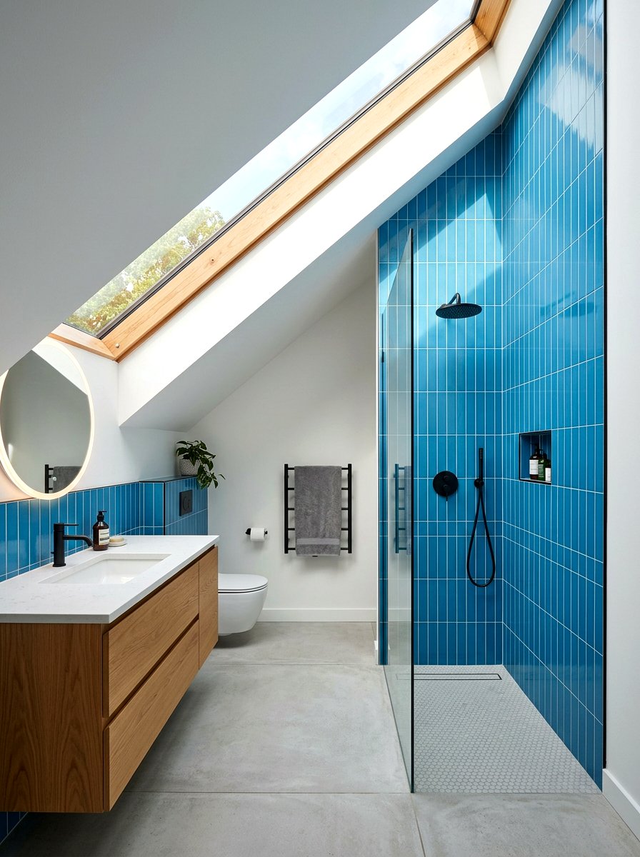 Sloped Roof Skylight - 30 shower skylight ideas