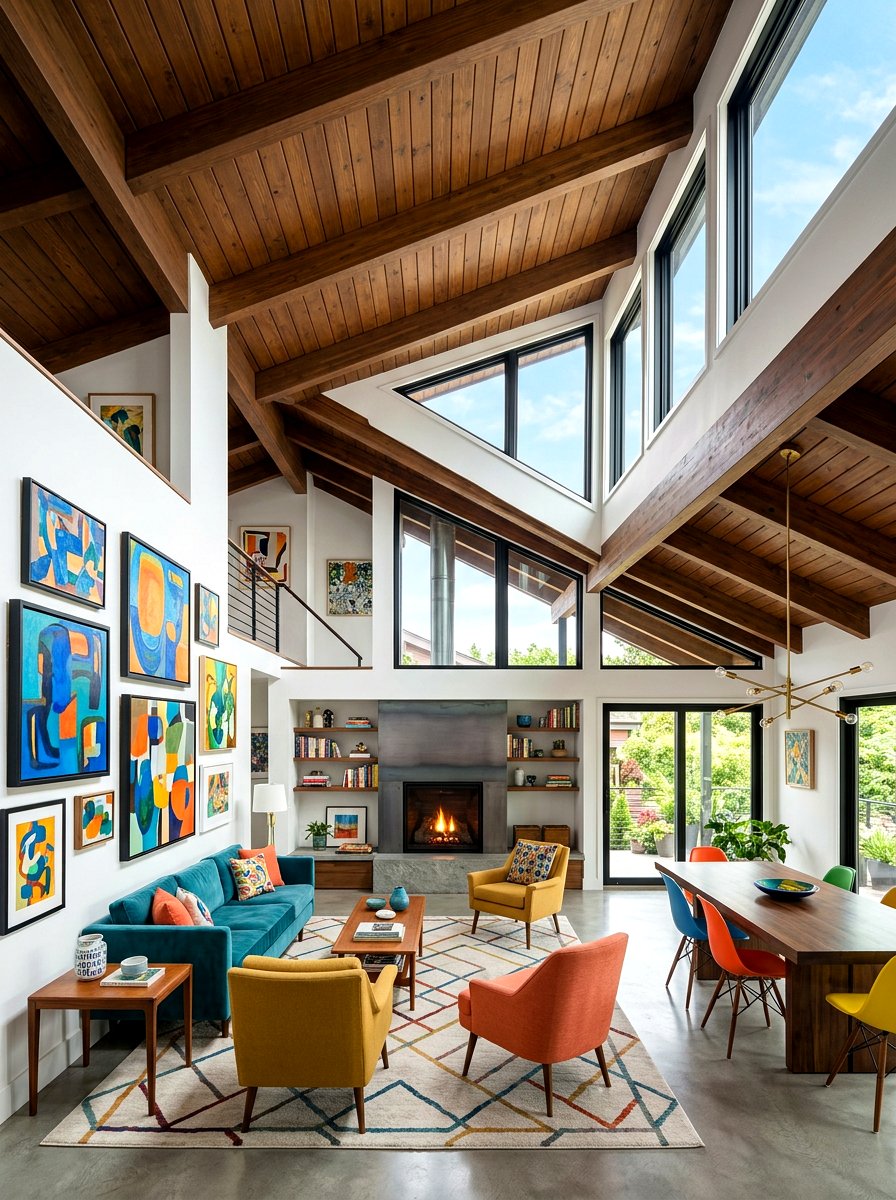 Sloped Roof Vaulted Great Room - 30 vaulted great room ideas