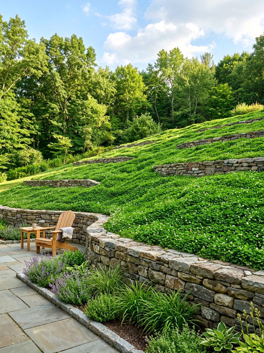 Sloped Yard Clover Planting - 30 clover lawn backyard ideas aesthetic