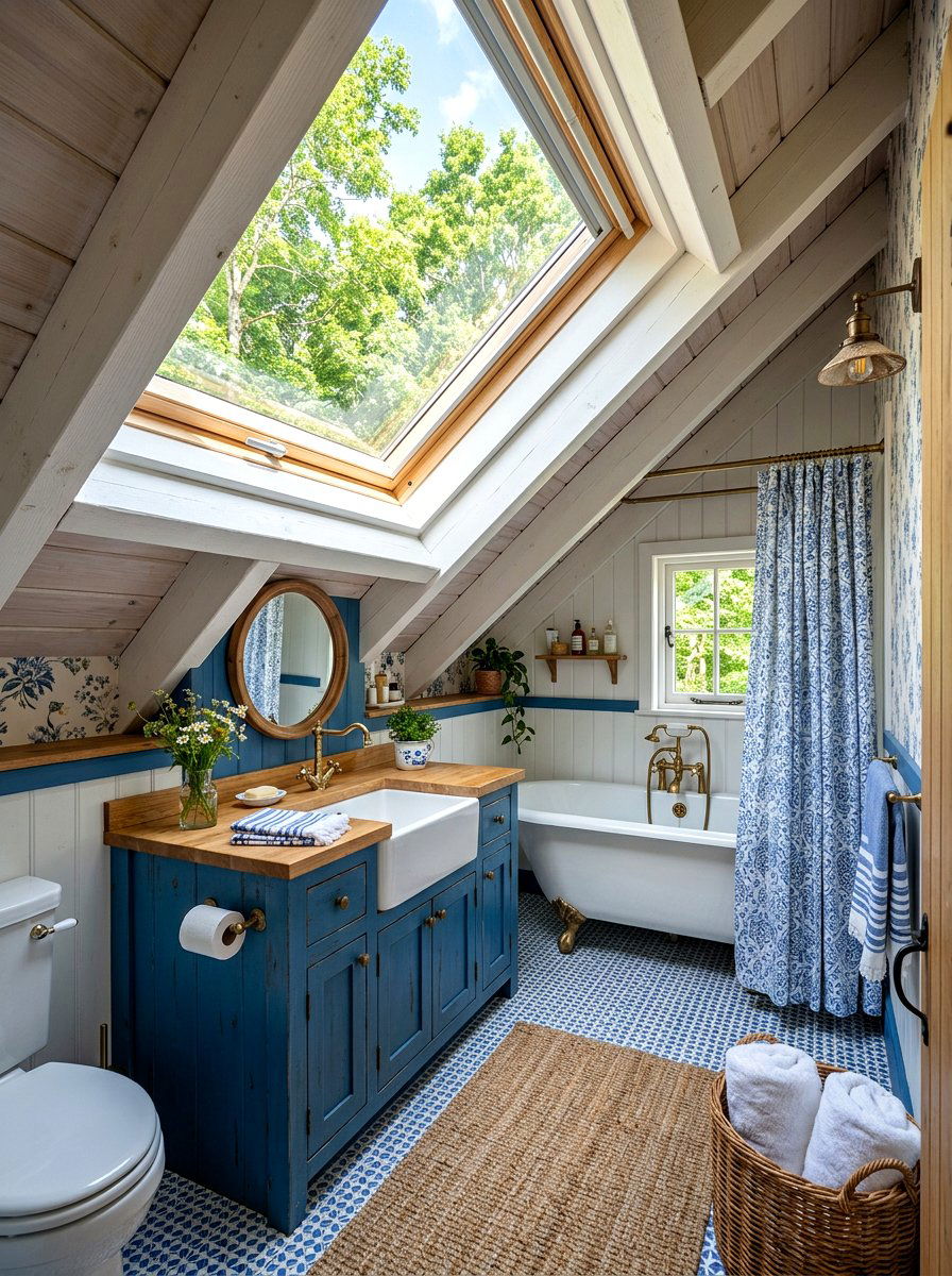 Sloped ceiling skylight - 30 bathroom skylight ideas