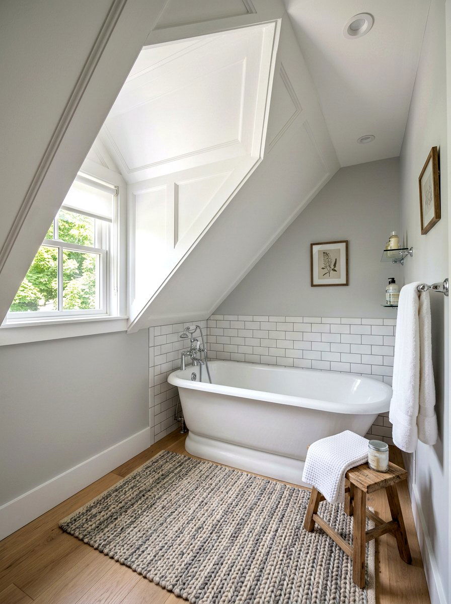 Sloped ceiling tub alcove - 30 tub nook bathroom ideas