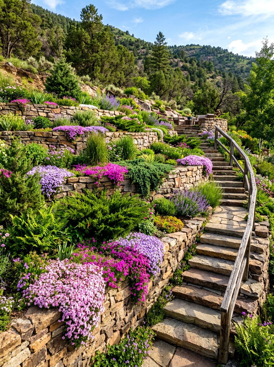 Sloped garden - 30 native plant landscaping ideas