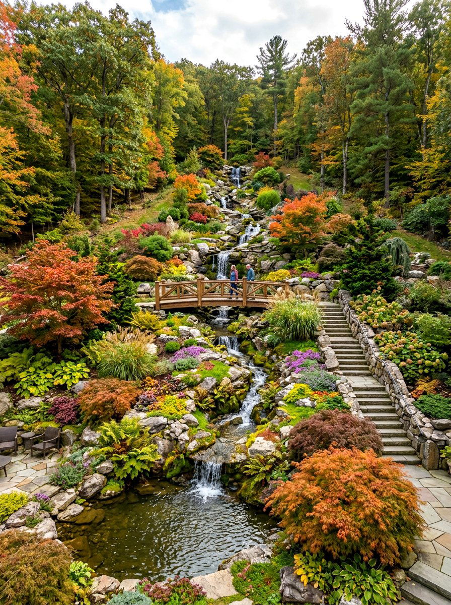 Sloped yard waterfall - 30 pondless waterfall ideas