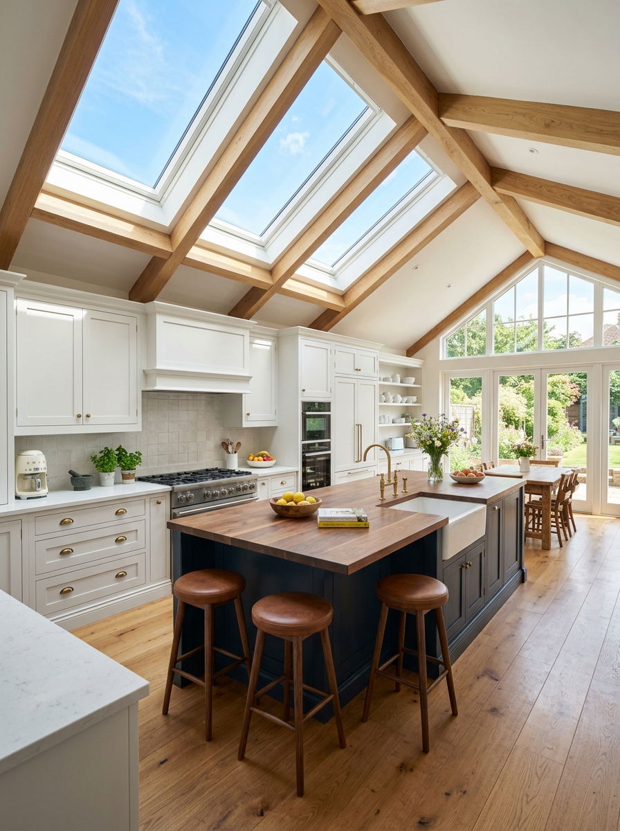Sloping Roof Skylights - 30 wine country kitchen ideas