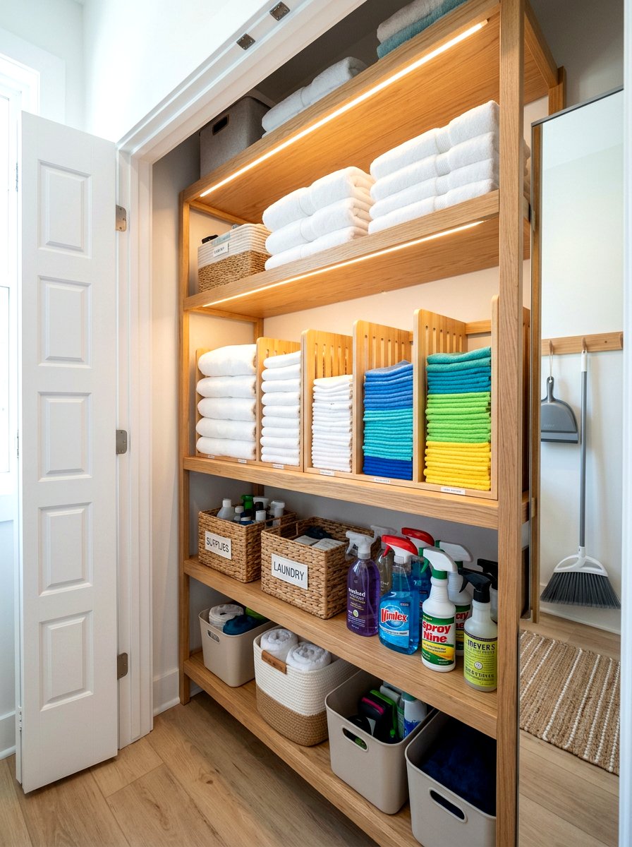 Slotted Shelf Dividers - 30 utility closet shelving ideas