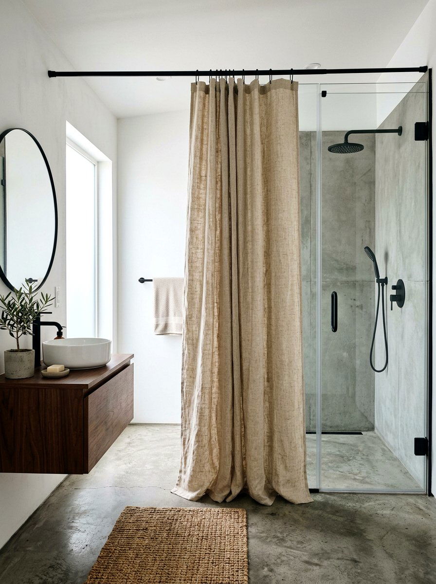 30 Linen Shower Curtain Ideas for a Spa-Like Bathroom Refresh