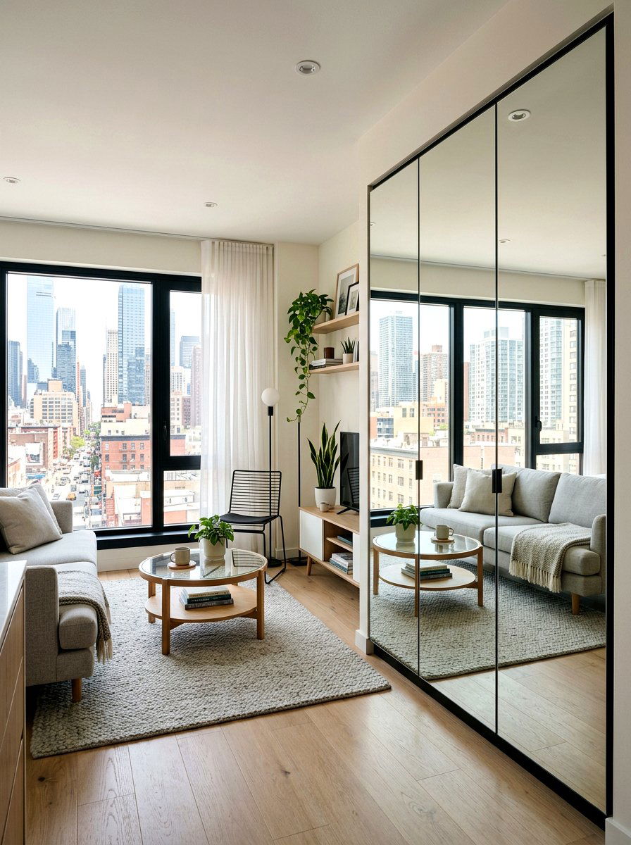 Small Apartment Mirror Wall - 30 floor to ceiling mirror wall ideas