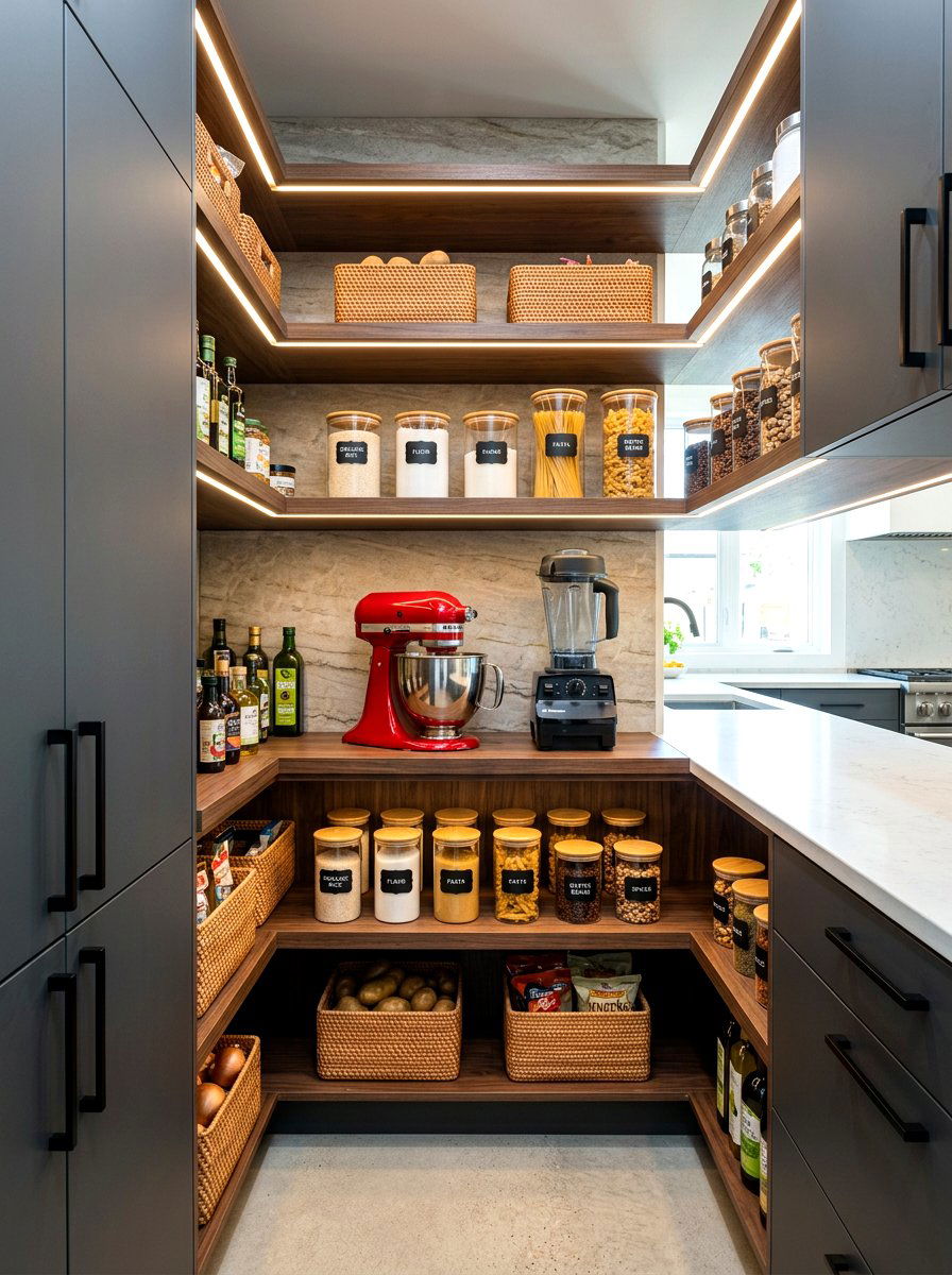 Small Appliance Storage Shelf - 30 pantry reset ideas