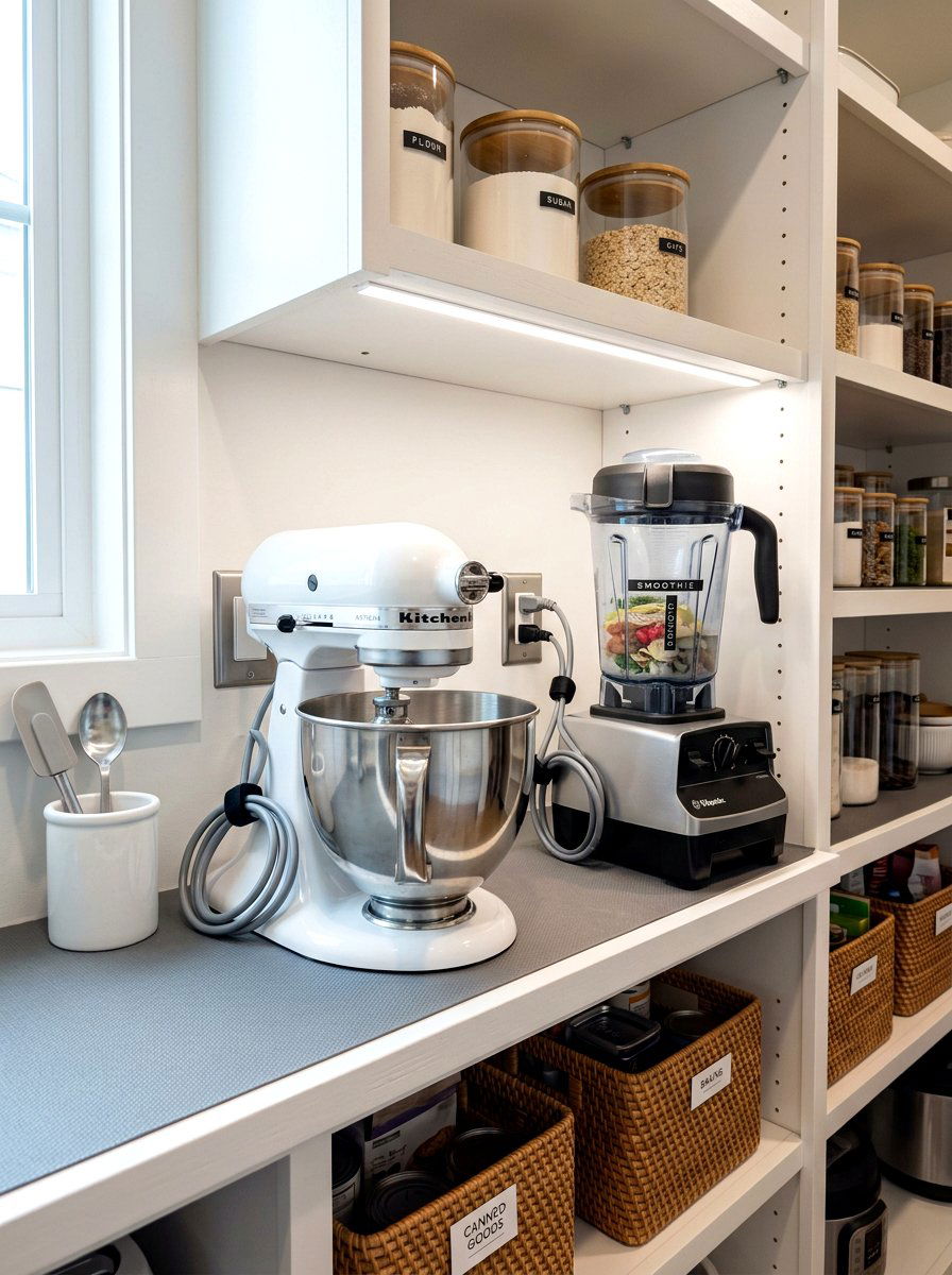 Small Appliance Storage Shelf - 30 pantry organization ideas