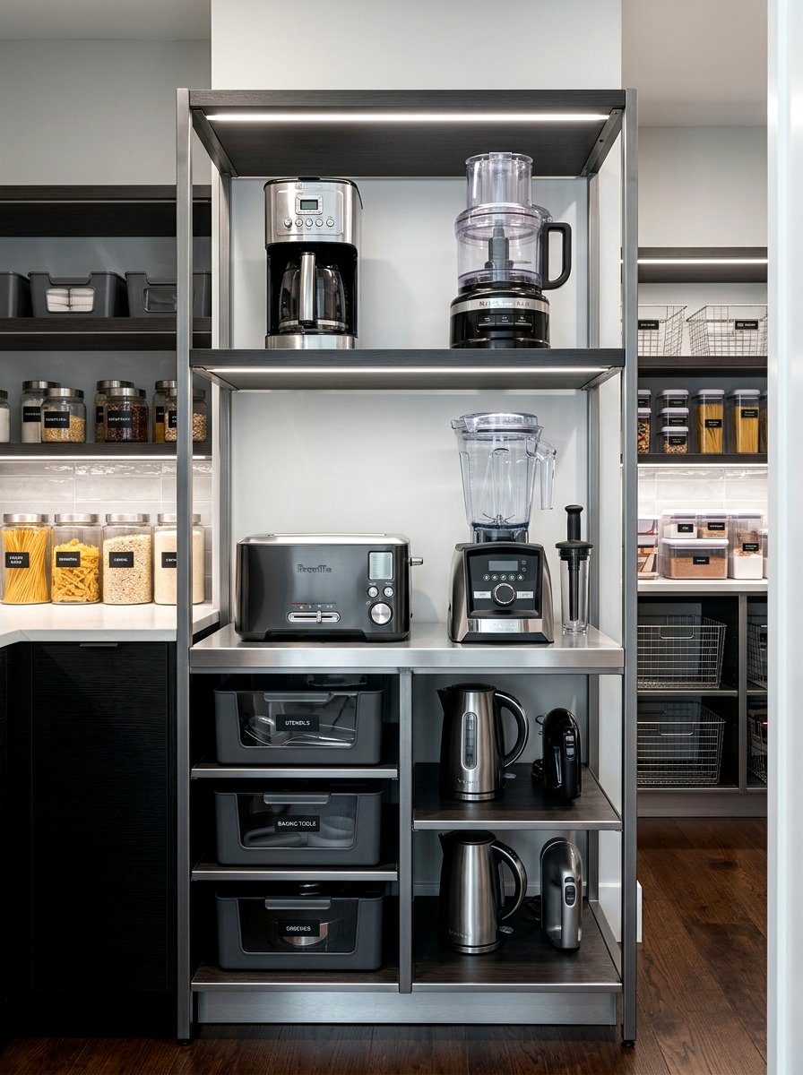 Small Appliance Storage - 30 organizing a tiny pantry ideas