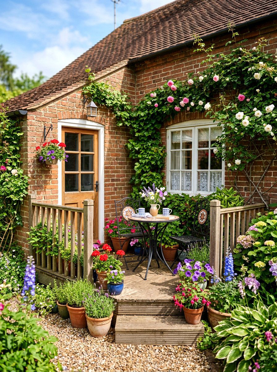Small Attached Bistro Deck - 30 attached deck ideas