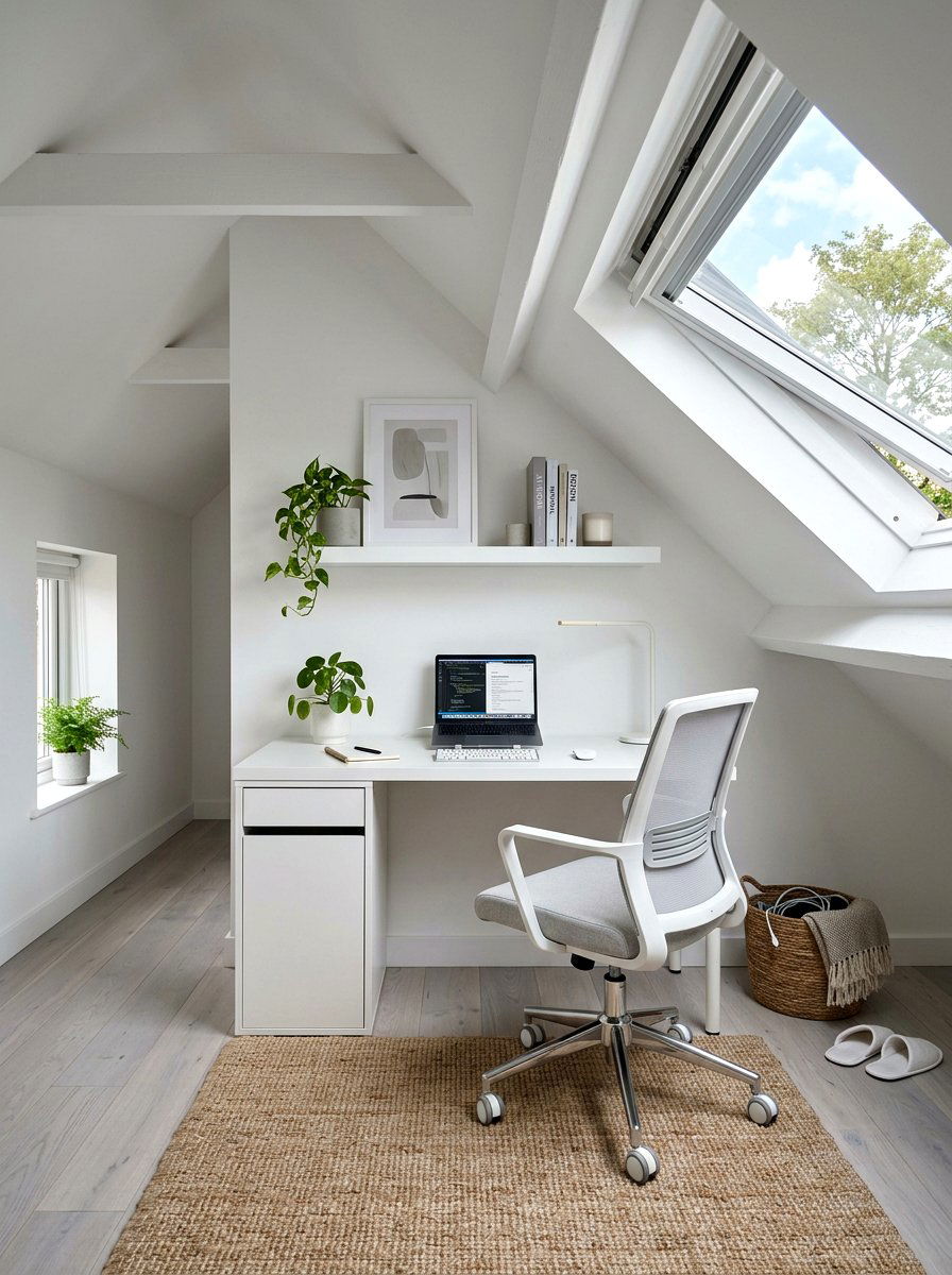 Small Attic Home Office - 30 sloped ceiling office ideas