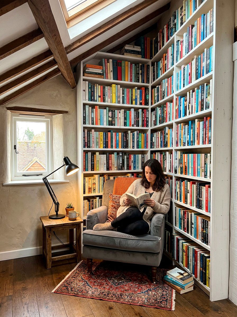Small Attic Reading Corner Library - 30 attic reading corner ideas