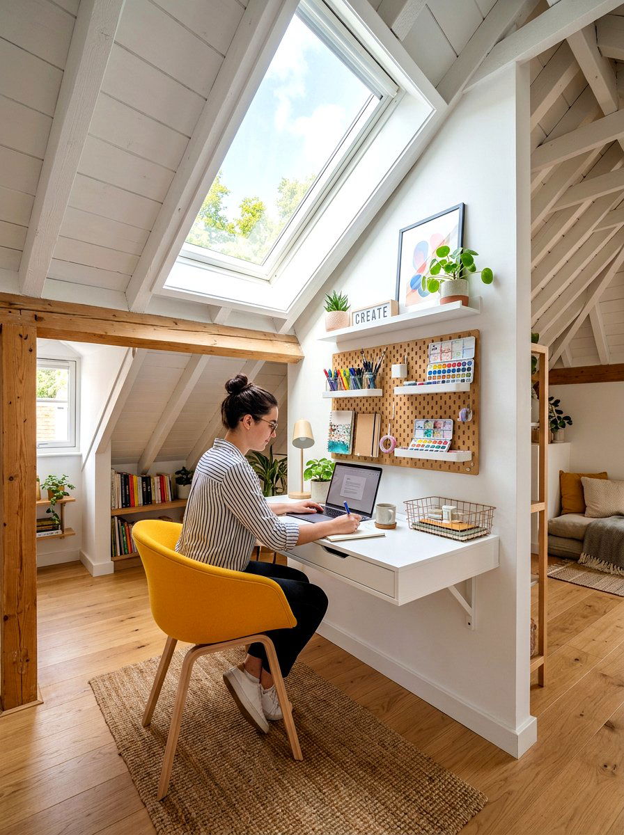 Small Attic Workspace - 30 attic playroom ideas
