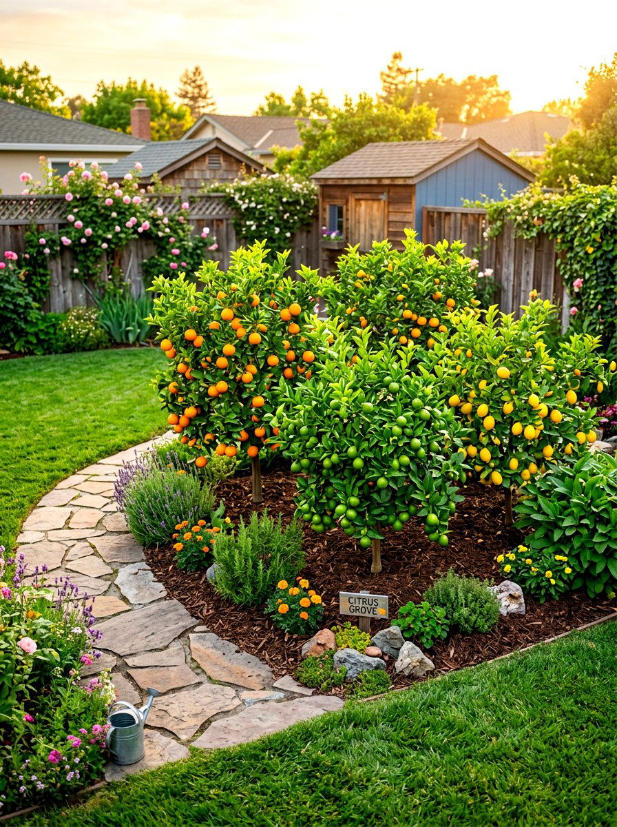 Small Backyard Citrus Orchard - 30 dwarf citrus garden ideas