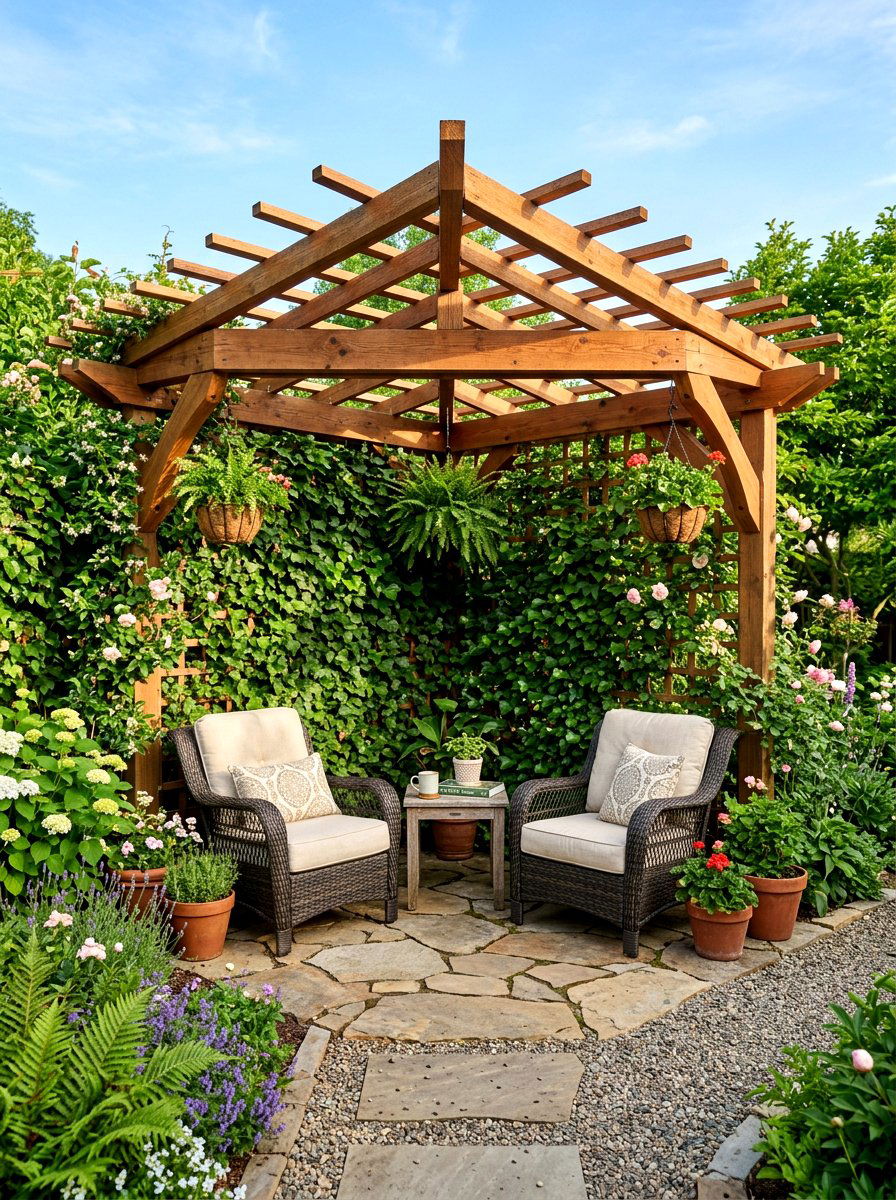 Small Backyard Corner Pergola - 30 freestanding pergola ideas