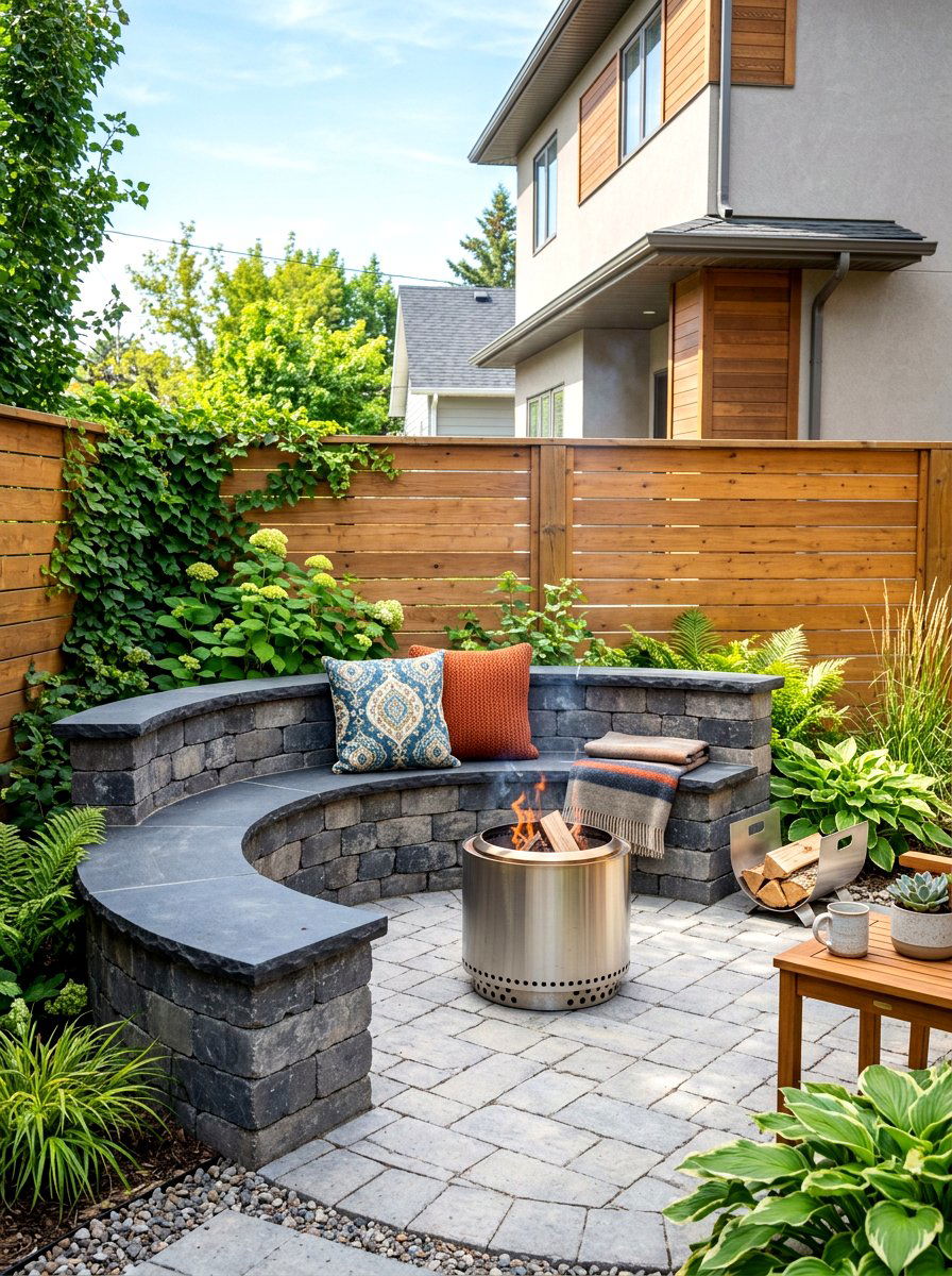 Small Backyard Fire Pit Seat Wall - 30 seat wall fire pit ideas