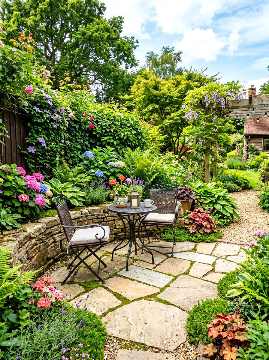 Small Backyard Flagstone Space - 30 flagstone patio ideas