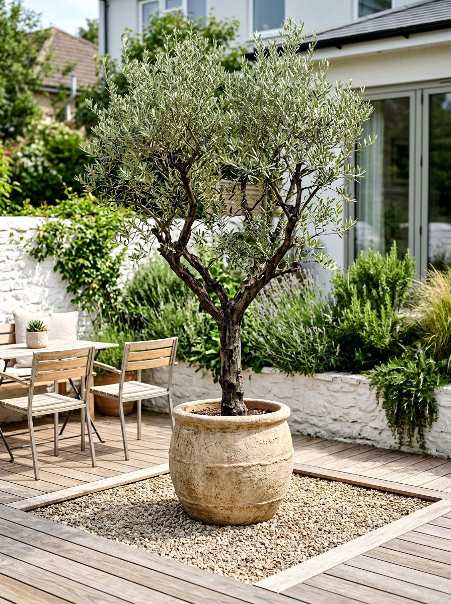 Small Backyard Focal Point - 30 potted olive backyard ideas