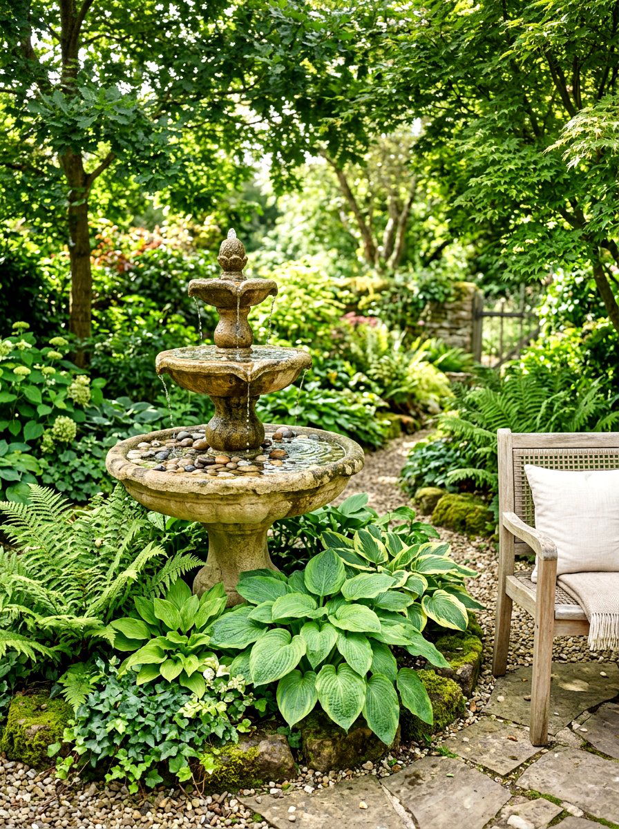 Small Backyard Fountain - 30 meditation garden ideas