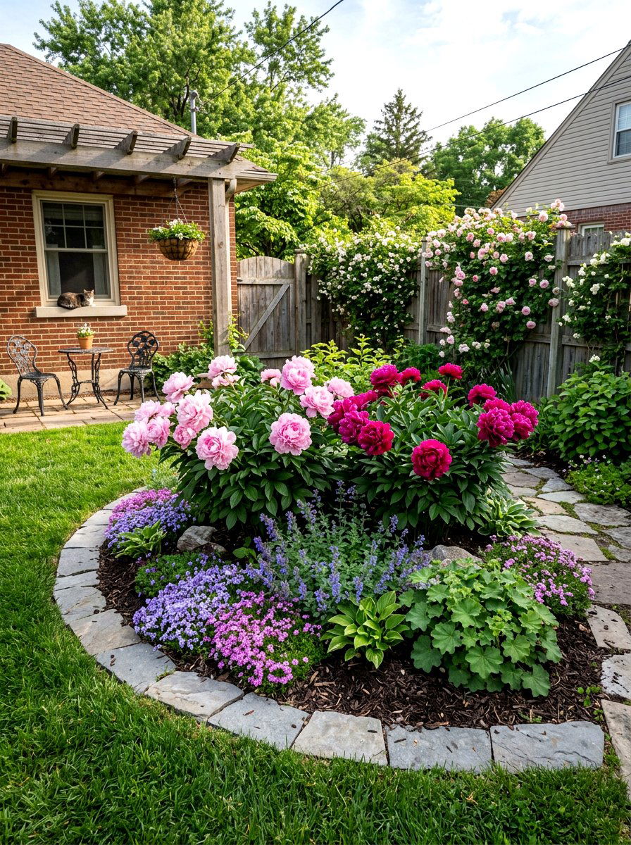 Small Backyard Peony Garden - 30 peony garden bed ideas