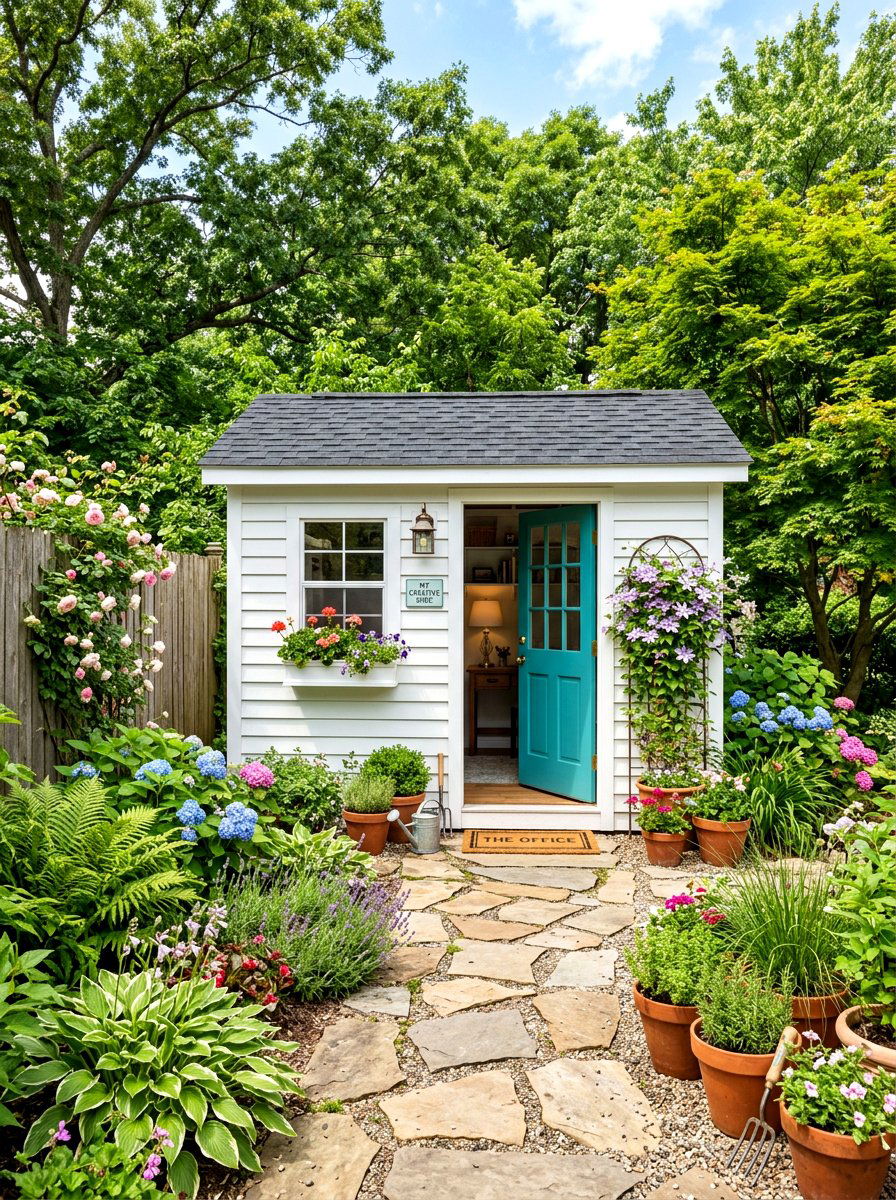 Small Backyard Workspace - 30 office shed ideas