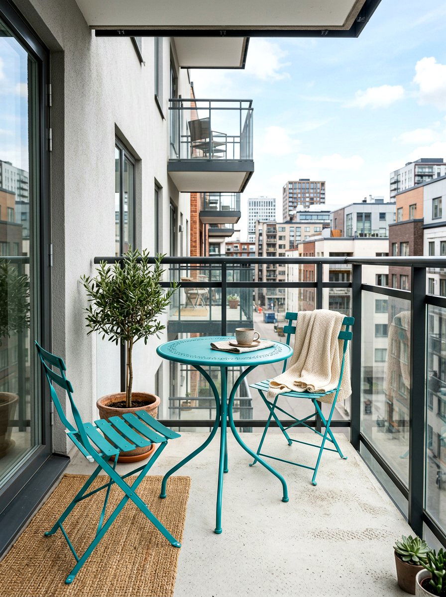 Small Balcony Bistro Set - 30 urban balcony ideas