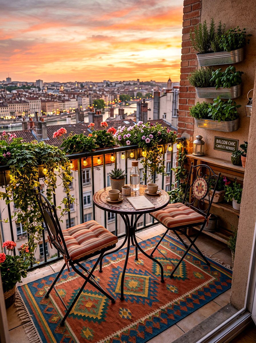 Small Balcony Bistro - 30 outdoor dining area ideas