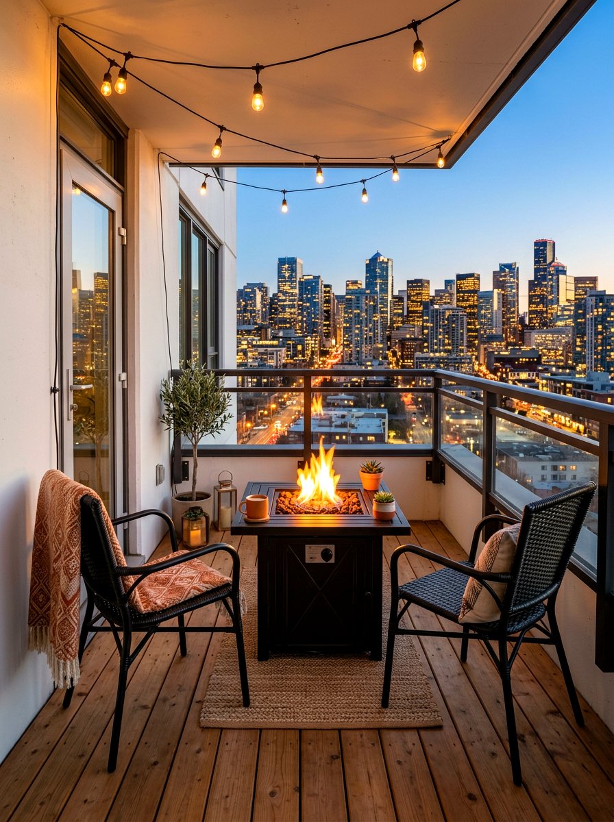 Small Balcony Fire Table Space - 30 fire table patio ideas